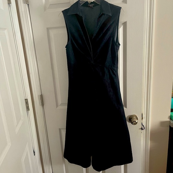Kenneth Cole Reaction Twist Front Collared Midi Denim Dress - Picture 1 of 2